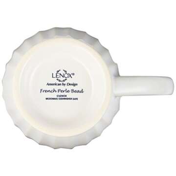 Lenox White French Perle Groove Mug - Stylish Stoneware Design Perfect for Any Occasion