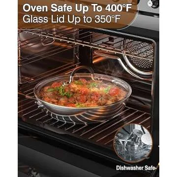 Cook N Home Stainless Steel Cookware Sets 10-Piece, Pots and Pans Kitchen Cooking Set with Stay-Cool Handles, Dishwasher Safe, Silver