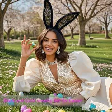 Elegant NABROJ Black and Gold Jewelry Set for Women