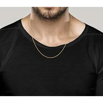 Miabella Italian 925 Sterling Silver, 18K Gold Plated 1.5mm Diamond-Cut Rope Chain Necklace for Women Men | Made in Italy (yellow-gold-plated-silver, Length 22 Inches (men's average length))