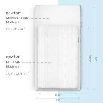 Newton Baby Mini Crib Mattress 24" x 38" - Ultra-Breathable and 100% Washable