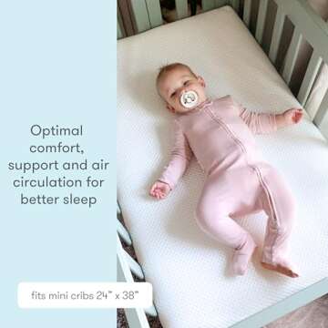 Newton Baby Mini Crib Mattress 24" x 38" - Ultra-Breathable Proven to Reduce Suffocation Risk, 100% Washable - Removable Cover Included, GREENGUARD Gold