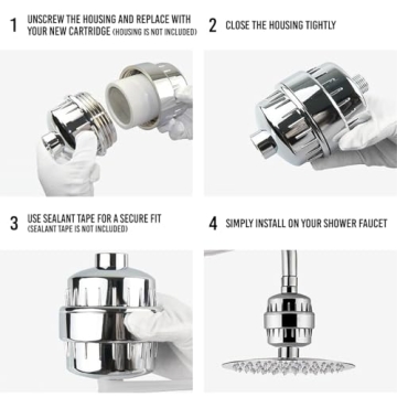 Casaheal 4 Pack Shower Filter Cartridges for Hard Water