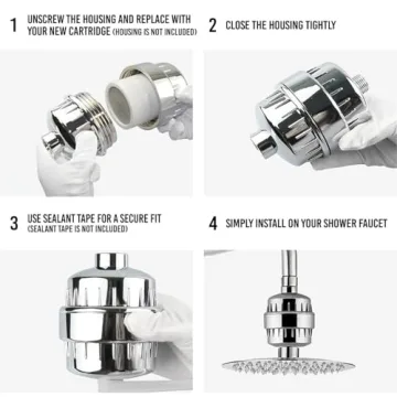 Casaheal 4 Pack Shower Filter Cartridges for Hard Water