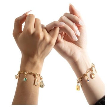 Customizable Gold Charm Bracelet - Ideal Gift for Women