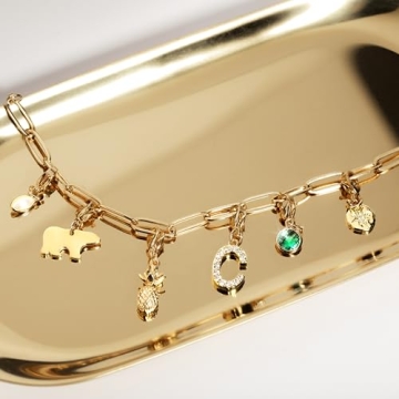 Customizable Gold Charm Bracelet - Ideal Gift for Women
