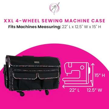 Everything Mary XXL Rolling Sewing Tote for Crafters