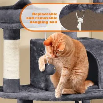 Comfortable Cat Tower with Hammock and Scratching Posts