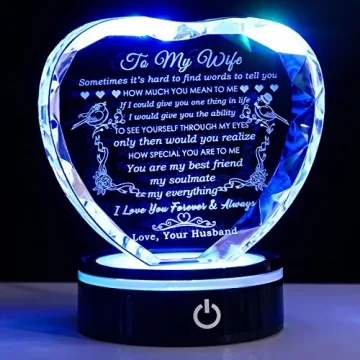 YWHL Special Gifts for Wife with Colorful LED Base - I Love You!