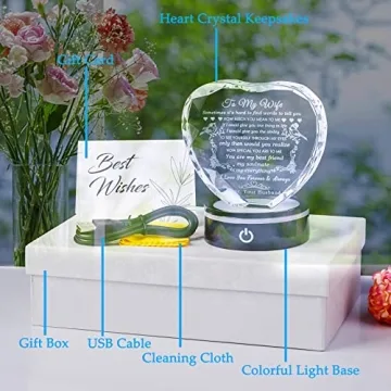 Gifts for Wife with Colorful LED Base - I Love You