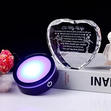 Gifts for Wife with Colorful LED Base - I Love You