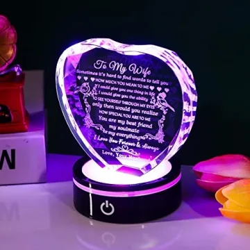 Gifts for Wife with Colorful LED Base - I Love You