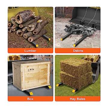 VEVOR Pallet Forks, 2000 lbs Clamp on Pallet Forks, 60" Total Length Heavy Duty Pallet Forks, Tractor Bucket Forks for Tractor Attachments, Skid Steer, Loader Bucket