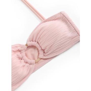 ZAFUL Sexy Tie Spaghetti Strap Bikini - Light Pink