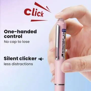 WRITECH Fountain Pen Black Ink: Retractable Fine Nib Pens Set Includes 5 Ink Cartridges Smooth Writing for Calligraphy Journaling Doodling Sketching Gift (Pink)