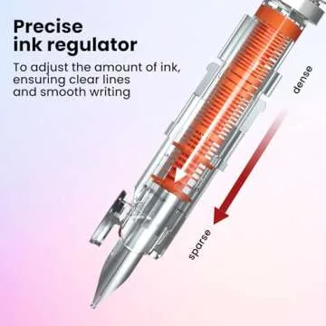 WRITECH Fountain Pen Black Ink: Retractable Fine Nib Pens Set Includes 5 Ink Cartridges Smooth Writing for Calligraphy Journaling Doodling Sketching Gift (Pink)