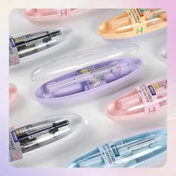 WRITECH Fountain Pen Black Ink: Retractable Fine Nib Pens Set Includes 5 Ink Cartridges Smooth Writing for Calligraphy Journaling Doodling Sketching Gift (Pink)