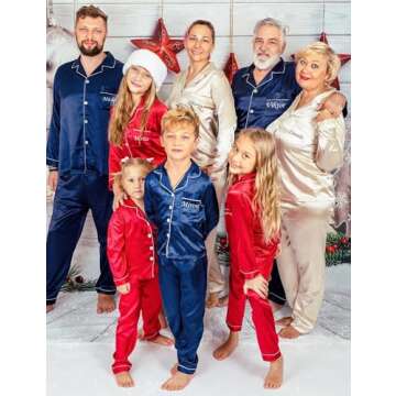 LecGee Couples Matching Pajamas Set Comfortable Silky Satin PJs