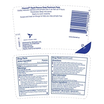 Clearasil Acne Face Pads with 2% Salicylic Acid