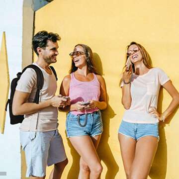 OUTXE Phone Lanyard Tether with 4 Patch- 2× Phone Tether, 4× Phone Patch with Adhesive, Compatible with Smartphone- Silver