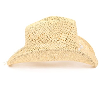 TOVOSO Shapeable Straw Cowboy Hat with Heart Trim
