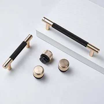 Westablize 10 Pack Gold and Black Cabinet Pulls