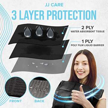 JJ CARE Dental Bibs [Pack of 500] - 13" x 18" Black Dental Bibs, 3 Ply Waterproof Dentist Bibs, Dent...