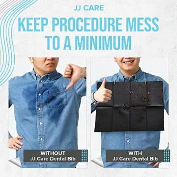 JJ CARE Dental Bibs Pack of 500 3 Ply Waterproof Bibs