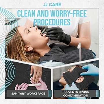 JJ CARE Dental Bibs [Pack of 500] - 13" x 18" Black Dental Bibs, 3 Ply Waterproof Dentist Bibs, Dental Bibs Disposable for Tattoo Bibs, Patient Bibs for Nail Art, Dental Napkins for Piercing