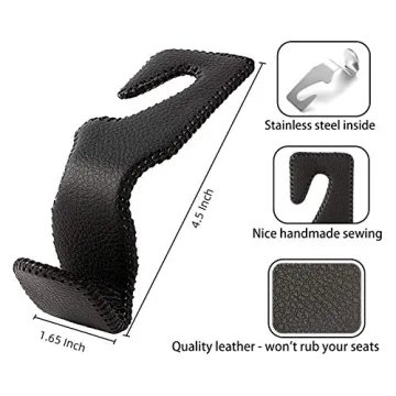 AMVOYOA Car Headrest Hooks - Stylish Organizer for Bags