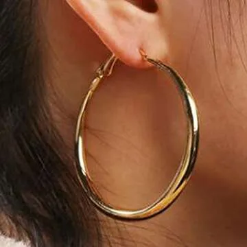 Wiwpar Golden Hoop Earrings - Elegant Dangle Earrings for Women