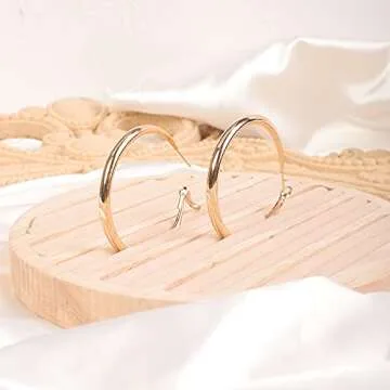 Wiwpar Golden Hoop Earrings - Elegant Dangle Earrings for Women