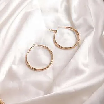 Wiwpar Golden Hoop Earrings - Elegant Dangle Earrings for Women