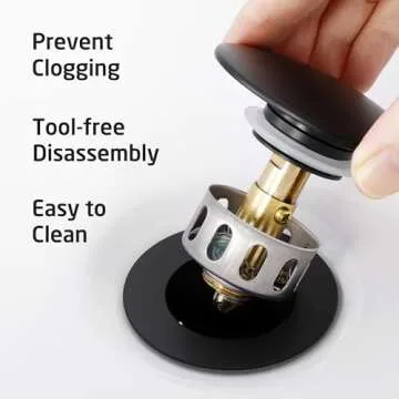 KES Stylish All Metal Bathroom Sink Drain with Strainer