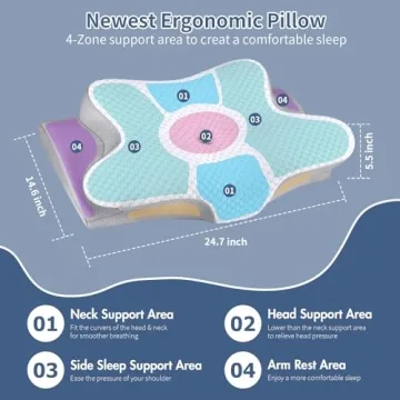 Ergonomic Cervical Neck Pillow for Pain Relief and Comfort