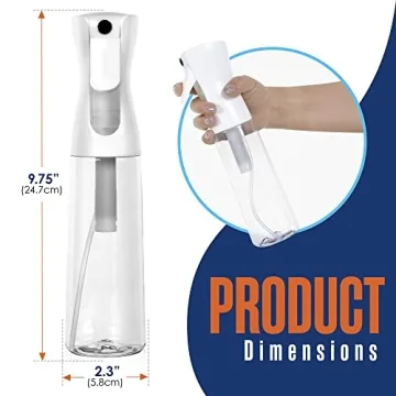 Houseables Continuous Spray Water Bottle Set of 3 - 12oz Mister