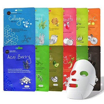Celavi 12-Pack Essence Sheet Masks for Moisturizing