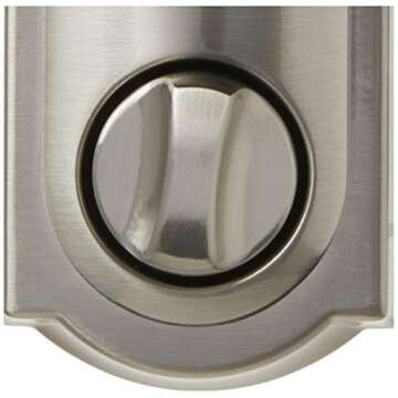 SCHLAGE Z-Wave Connect Camelot Touchscreen Deadbolt with Built-In Alarm, Satin Nickel, BE469 CAM 619, Works with Alexa via SmartThings, Wink or Iris