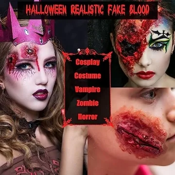 BOBISUKA Halloween Fake Blood Makeup Kit for Realistic Effects