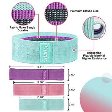 Famiry Resistance Bands for Legs and Butt, Booty Bands, Exercise Bands Set Workout Bands Hip Bands Wide Glute Bands Anti Slip Circle Fitness Band, Pack of 3