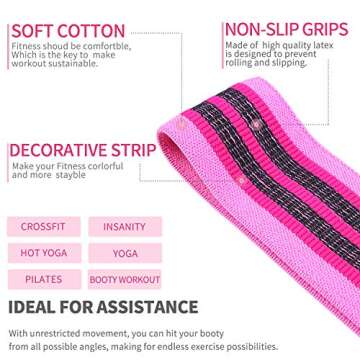 Shinyee Booty Hip Band High Resistance Bands for Legs and Butt Workout Loop Exercise Band Set Women,Gym Fitness Circle Non Slip Fabric Heavy Duty Training Glute Band
