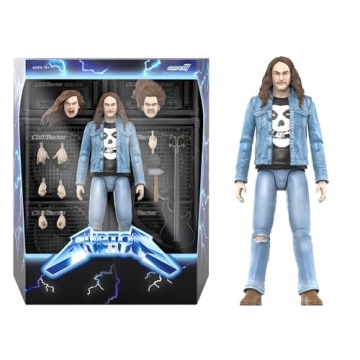 Super7 ULTIMATES! Cliff Burton - 7" Action Figure with Accessories Heavy Metal Collectibles and Retr...