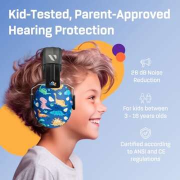 Vanderfields Kids Ear Protection - 26dB Noise-Canceling Headphones for 3-16 Years
