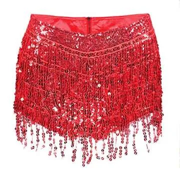 Shimmering Sequins Tassel Skirts Shorts for Parties
