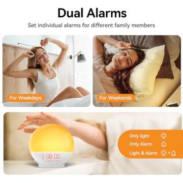 RICIAL Wake Up Light: Sunrise Alarm & Therapy Lamp