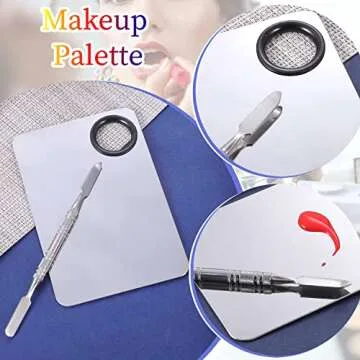 2 in 1 Stainless Steel Makeup Mixing Palette Set