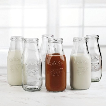 Circleware Milk Bottles Set for Home and Kitchen