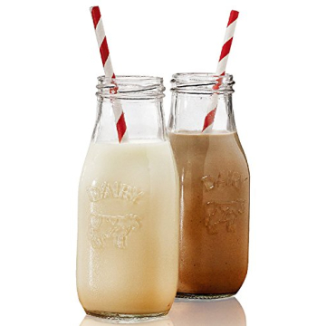 Circleware Milk Bottles Set for Home and Kitchen