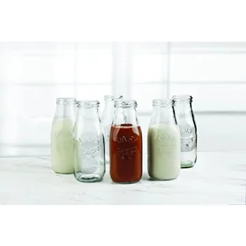 Circleware Milk Bottles Set for Home and Kitchen