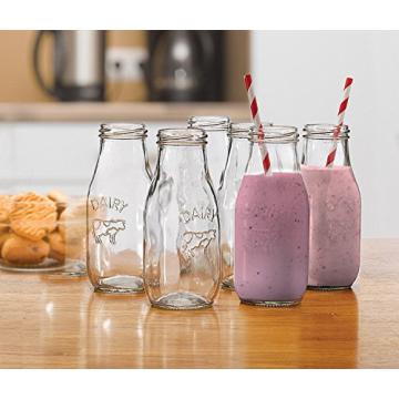 Circleware Milk Bottles Set for Home and Kitchen